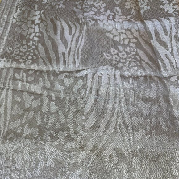 Chico's Shiny Silver Animal Print Wrap - Fringe - Picture 2 of 5